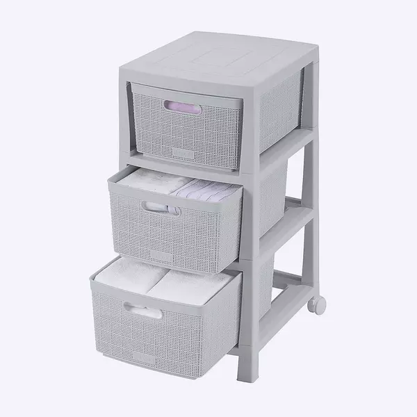 Cajonero Rimax Fique 3 Gavetas Gris Hielo