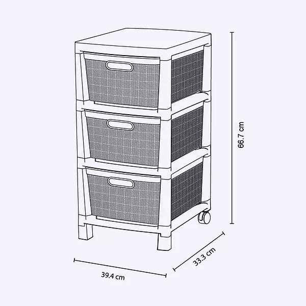 Cajonero Rimax Fique 3 Gavetas Niña