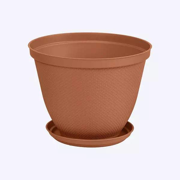 Matera Rimax Redonda Rafia 30 Cm Con Plato Terracota