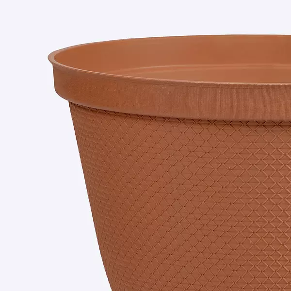 Matera Rimax Redonda Rafia 30 Cm Con Plato Terracota