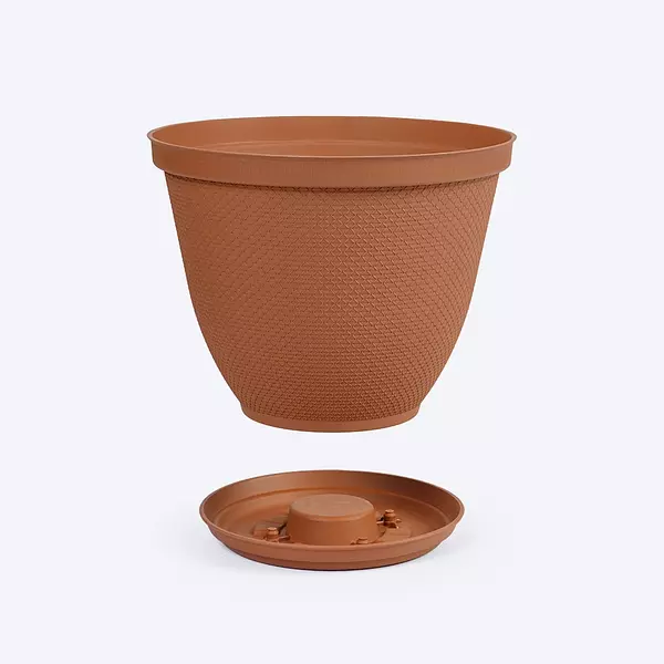 Matera Rimax Redonda Rafia 30 Cm Con Plato Terracota