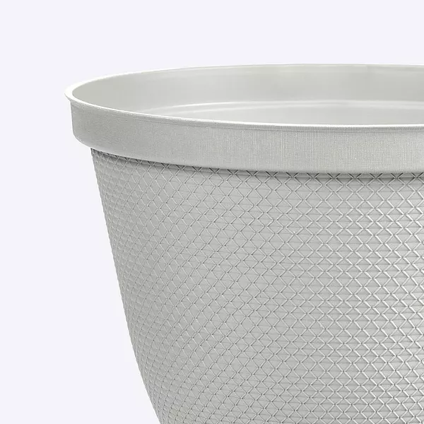 Matera Rimax Redonda Rafia 35 Cm Con Plato Gris Hielo
