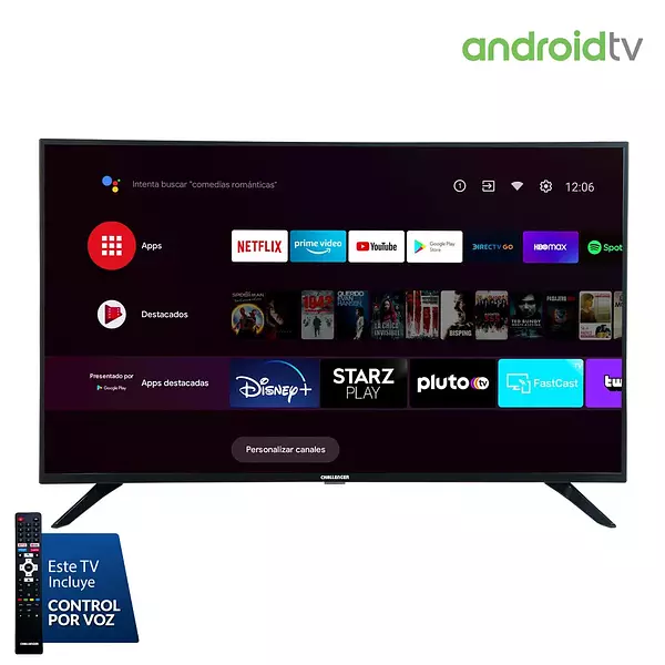 Televisor Challenger 32" Lo68 72c Androidtv Hd Smarttv Bt