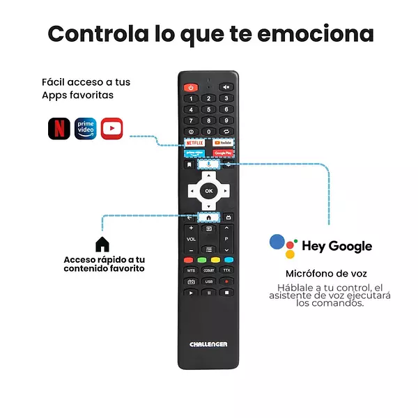 Televisor Challenger 40" 40lo69 Android Tv Fhd Smarttv Bt