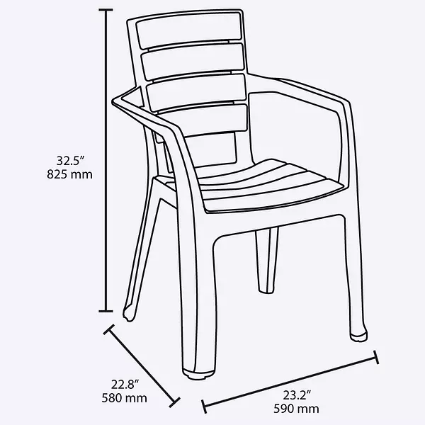 Silla Rimax Barú Con Brazos Gris Hielo