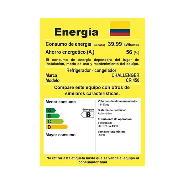 Nevera No Frost Challenger Glass Con Panel Digital Cr360 Lt