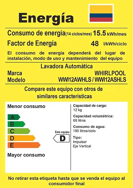 Lavadora Whirlpool 12 Kg Carga Superior Gris