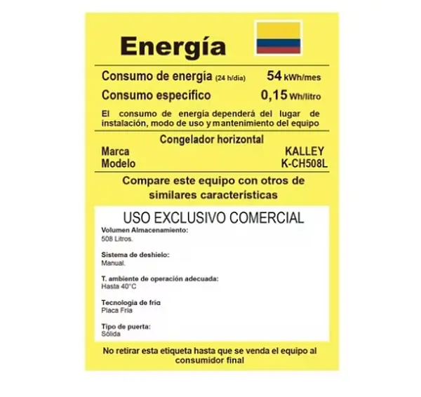 Congelador Horizontal Kalley Dual 508 Litros