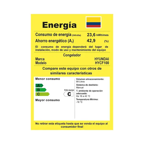 Congelador Hyundai 100 Lt