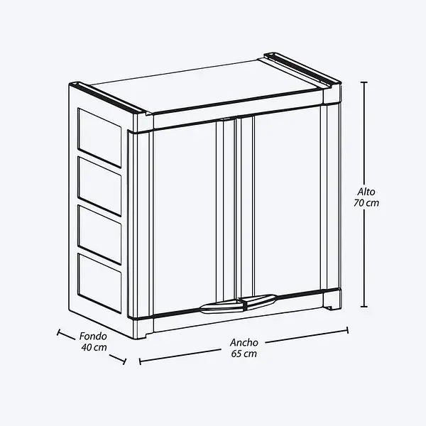 Armario Rimax Gabinete Doble Apariencia Rattan