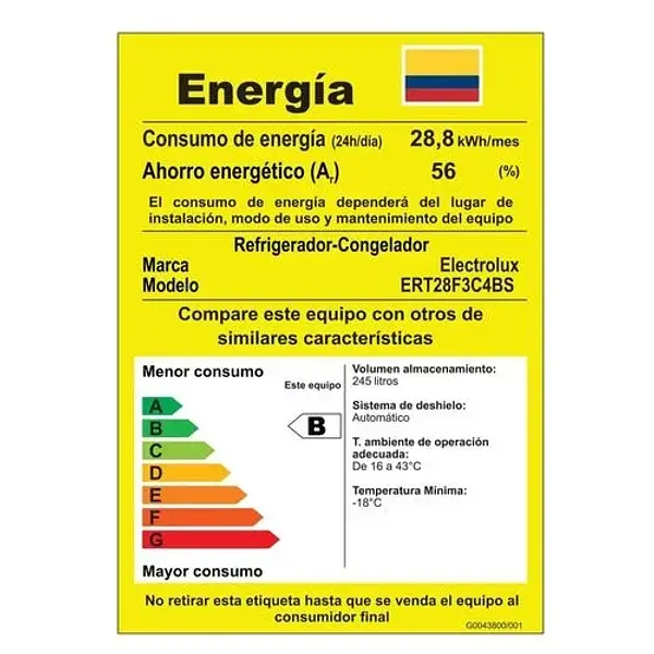 Nevera Electrolux Congelador Superior No Frost 245l Inverter