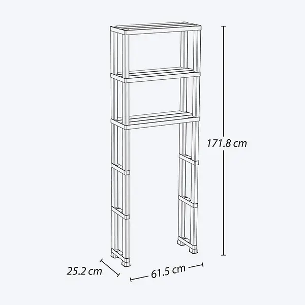 Estante Rimax Organizador 3 Niveles Para Baño Blanco