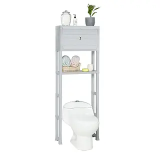 Estante Rimax Organizador Con Puerta Para Baño Gris Hielo