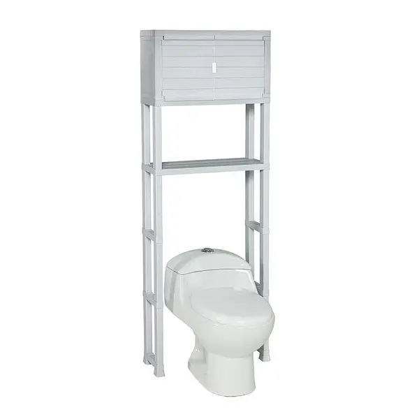 Estante Rimax Organizador Con Puerta Para Baño Gris Hielo