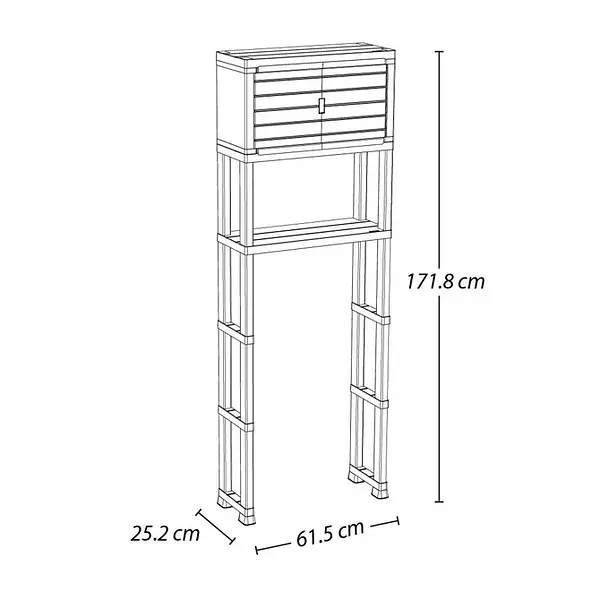 Estante Rimax Organizador Con Puerta Para Baño Gris Hielo