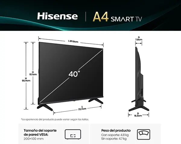Televisor Hisense Fhd A4nv 40