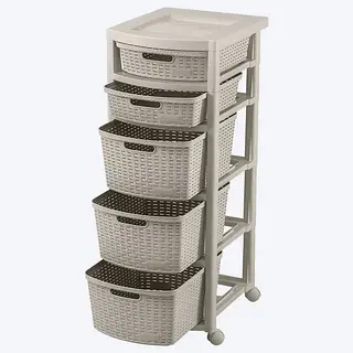 Cajonero Rimax Rattan 2p 3p Taupe