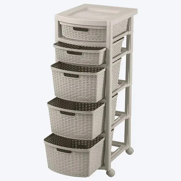 Cajonero Rimax Rattan 2p 3p Taupe