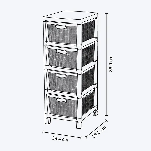 Cajonero Rimax Fique 4 Gavetas Avent