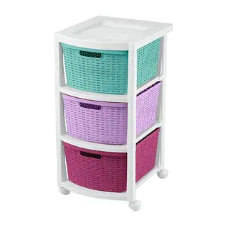 Cajonero Rimax Apariencia Rattan 3 Gavetas