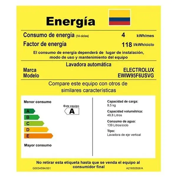 Lavadora Electrolux Carga Superior 9.5kg Digital