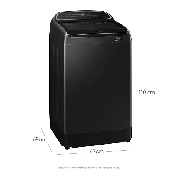 Lavadora Samsung 19 Kg Digital Inverter Negra 42 L