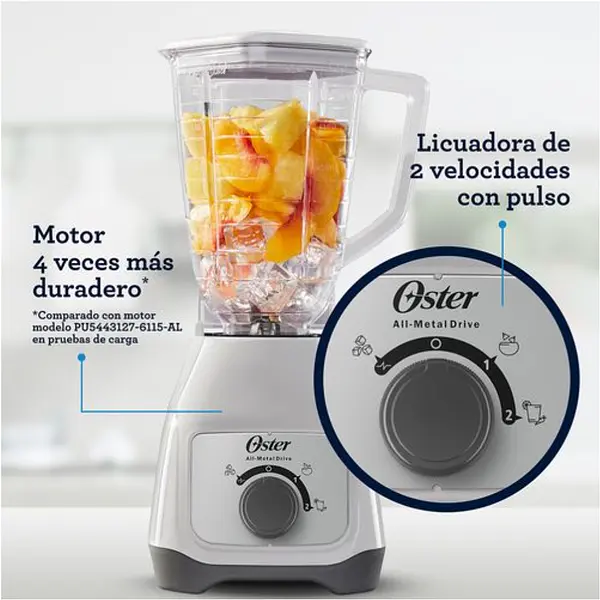 Licuadora Oster Vaso Plástico Blanca Blstkap-Wrd