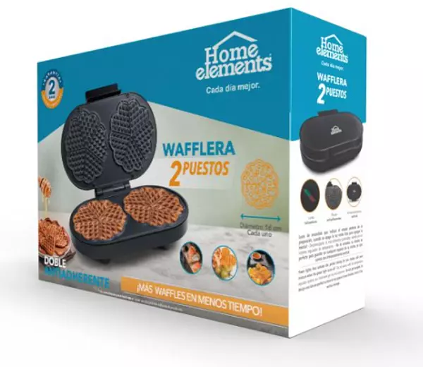 Wafflera Eléctrica 2 Puestos – Negra