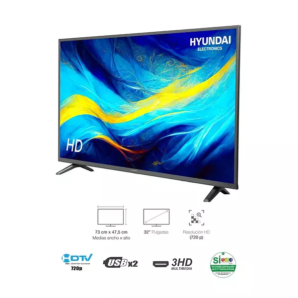 Televisor Hyundai 32" Pulgadas 80 Cm 3241 Hd Led