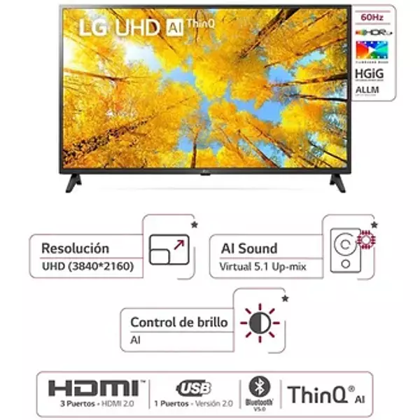 Televisor Lg Smart Uhd 4k 43" Procesador Ai 5a Generacion